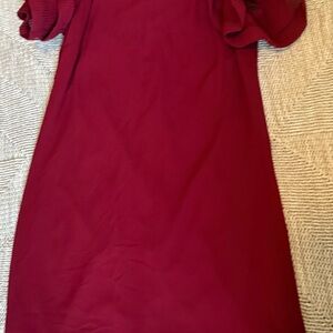 She + Sky Burgundy Long Sleeve Dress